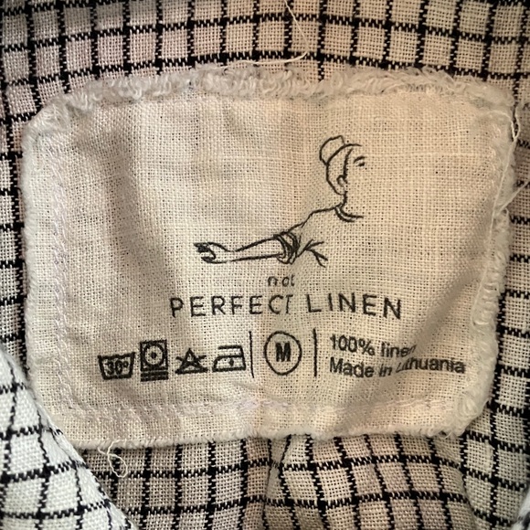 notPERFECTLINEN MARLE Small Checks Linen Button Shirt M-Never Worn - Picture 2 of 3